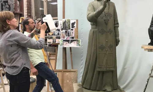 Digitization of the statue with the Calibry 3D scanner